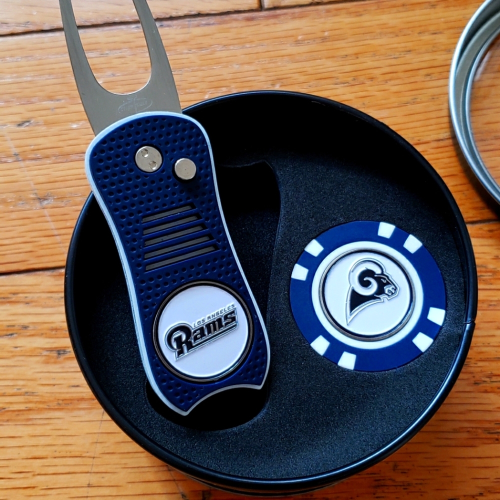 NEW LA Rams Golf Divot Tool Gift Pack W/Poker Chip Marker